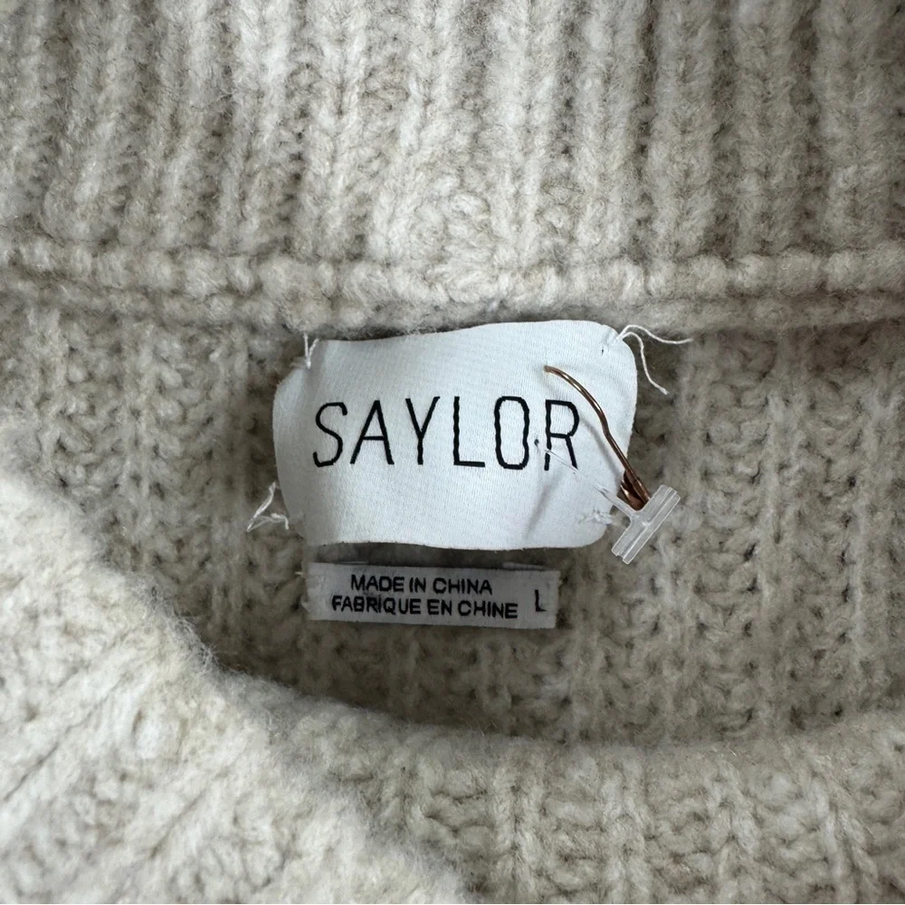 Saylor Cream Cable Knit Angelina Sweater Dress - Picture 13 of 15
